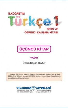 1. Sınıf Türkçe Ders ve Öğrenci Çalışma Kitabı (2. Kitap)