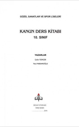 10. Sınıf Kanun Ders Kitabı