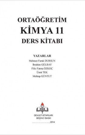 11. Sınıf Kimya Ders Kitabı