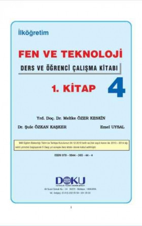 4. Sınıf Fen ve Teknoloji Ders ve Öğrenci Çalışma Kitabı (1. Kitap)