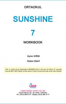 7. Sınıf İngilizce Çalışma Kitabı Sunshine Workbook